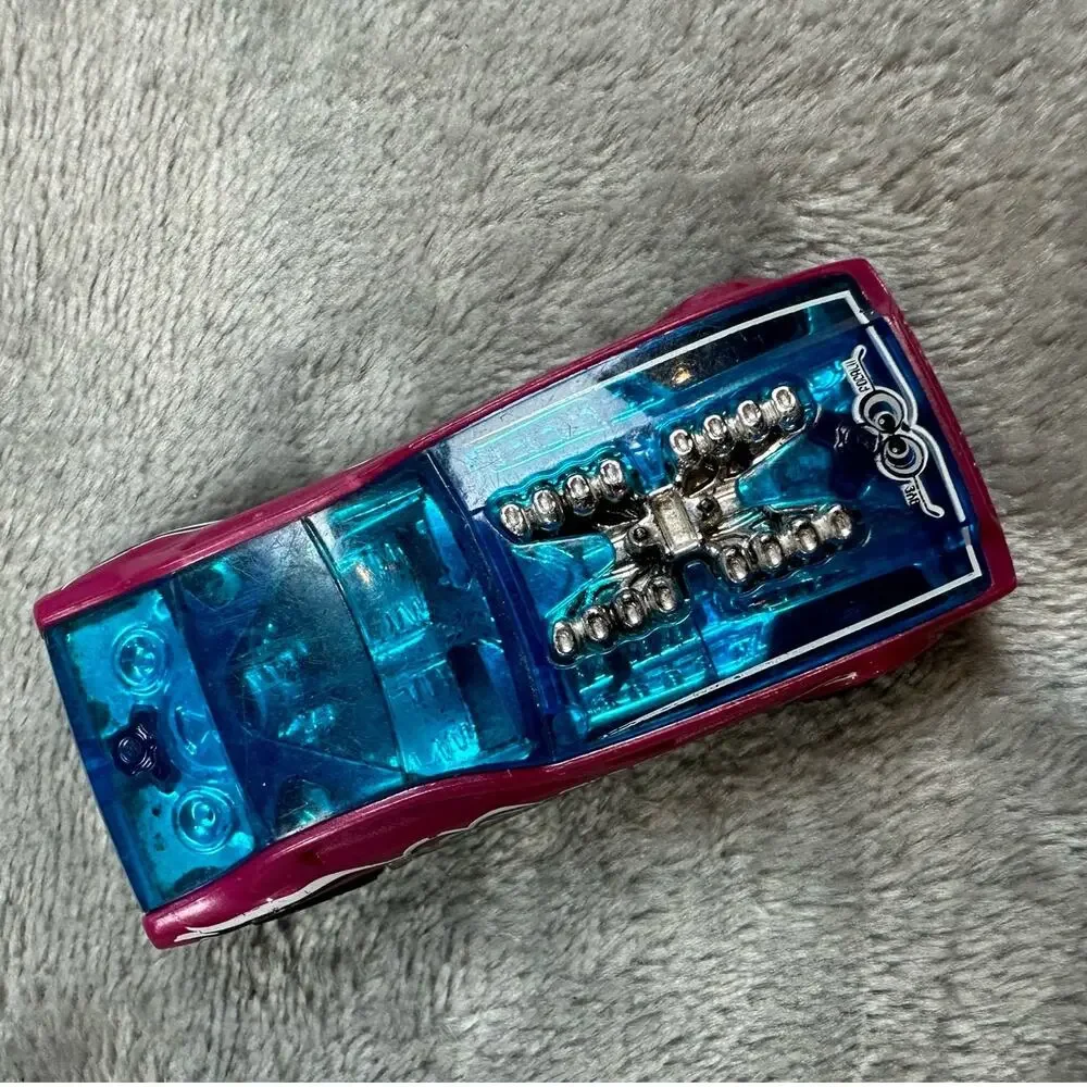 Hot Wheels Bye Focal Blue Pink Diecast Race Car Vintage